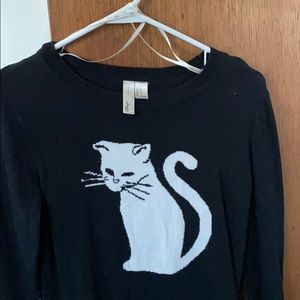 Forever 21 black cat sweater sz S